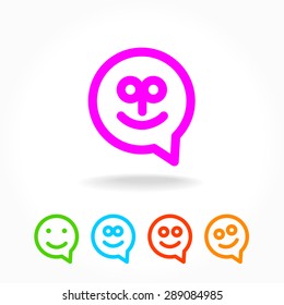 Frohes Lächeln - Fick-Chat-Sprechblase Symbol. Vorlage für Design.