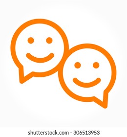 Frohes Lächeln - Fick-Chat-Sprechblase Symbol. Vorlage für Design.