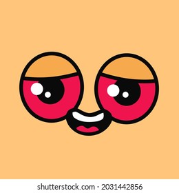 Happy Smile Face With Red Eyes. Vector Hand Drawn Doodle Cartoon Illustration Icon. Stoned Red Eyes,happy Face,weed, Marijuana Print For T-shirt,poster,card Concept