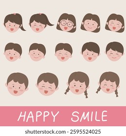 Happy smile family face illustration