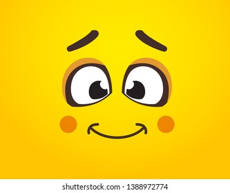 Happy smile icom emotion template. Funny logo concept design