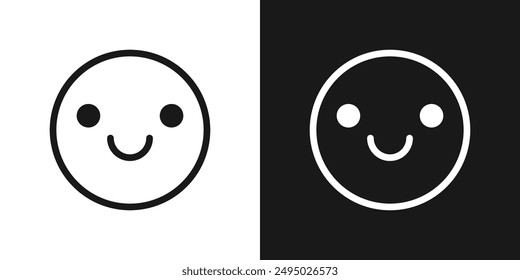Happy smile icon flat design isolate on white background. Vector illustration