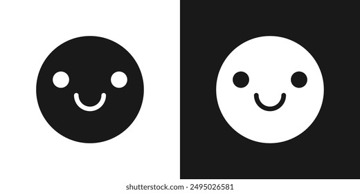 Happy Smile Icon Set flaches Design isolieren auf weißem Hintergrund. Vektorillustration