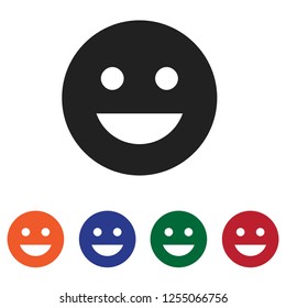 Happy Smile icon vector. Face, emotion symbol. 