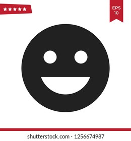 Happy Smile icon vector. Face, emotion symbol. 