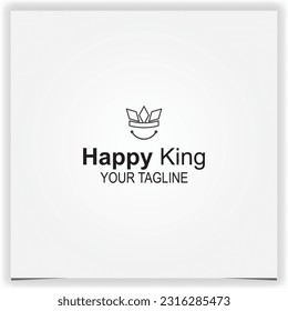 happy smile king logo premium elegant template vector eps 10
