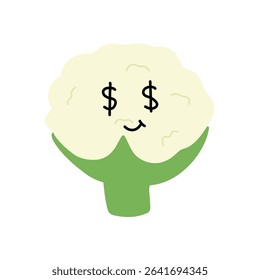 Happy, smile and lauugh cauliflower emoji