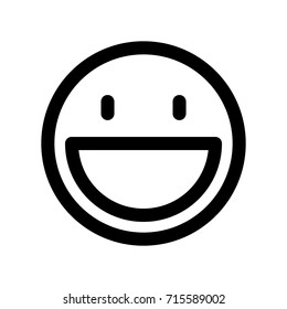 Happy smile line icon vector