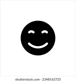 Happy smile vector icon flat illustration on white background.