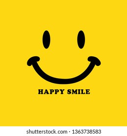 Happy Smile Vector on yellow background