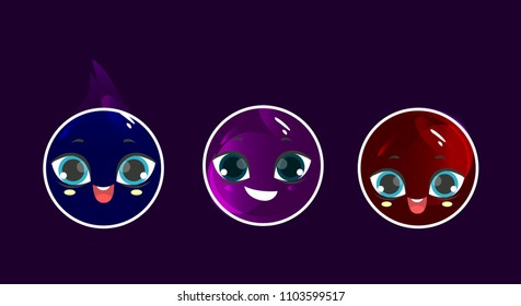 Happy Smiles. Round funny non-standard emoticons.