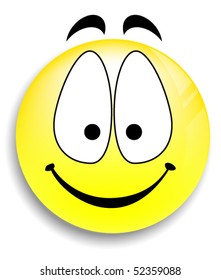 A Happy Smiley Face Button