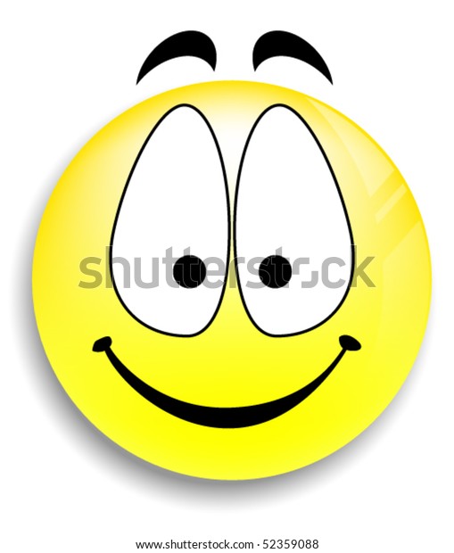 Happy Smiley Face Button Stock Vector Royalty Free 52359088