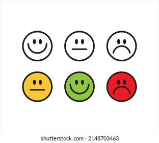 Happy smiley face or emoticon line art icon for apps and websites	