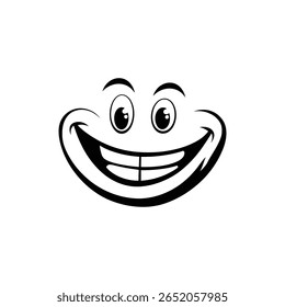 Happy Smiley Face Vetor - Ícone de expressão alegre para diversão, emoção e design digital Smiling Face Illustration - Símbolo Emoji bonito e positivo para aplicativos, crianças e comunicação	