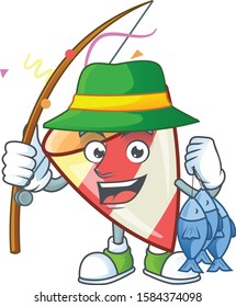 Happy smiley funny Fishing exploding confetti design