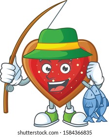 Happy smiley funny Fishing love cookies design