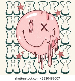 Happy smiley pink vector illustration