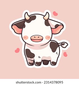 A happy, smiley-faced cow doll vector artwork