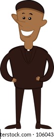 Happy smiling african american priest