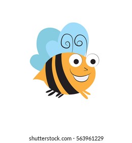 Happy smiling bee. Vector illustration.