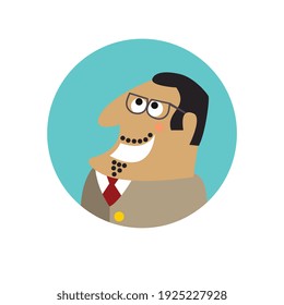 Dibujo de vector plano del patrón sonriente feliz