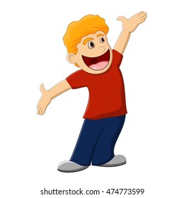 Happy and smiling boy cartoon vector illustration