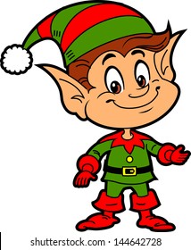 Happy Smiling Boy Christmas Santa's Elf