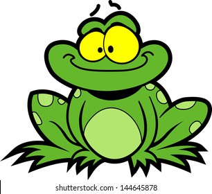 Happy Smiling Cartoon Frog