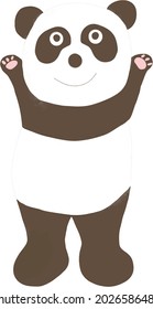 A happy smiling cartoon panda