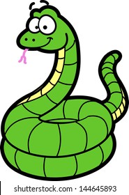 Happy Smiling Cartoon Snake