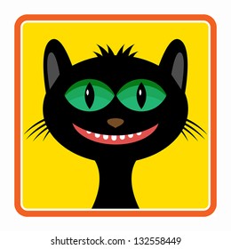 Happy smiling cat, vector illustration