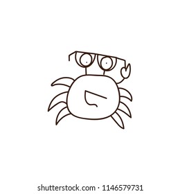 Happy Smiling Cool Crab Sunglasses Vector Stock Vector (Royalty Free ...