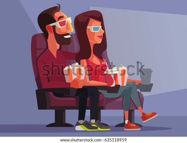 Vector De Stock Libre De Regalias Sobre Feliz Personaje De Pareja Sonriente En