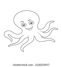 Happy and smiling cute octopus 