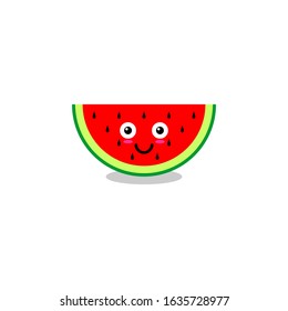 Happy smiling cute watermelon. Vector modern flat style cartoon character illustration icon design.Isolated on white background. Watermelon fruit healthy food, good nutrition, vegetarian concept.