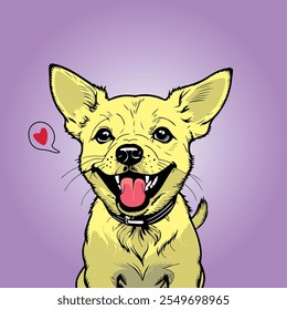 
"Happy Smiling Dog Illustration with Joyful Expression Vector Art"