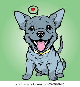 
"Happy Smiling Dog Illustration with Joyful Expression Vector Art"