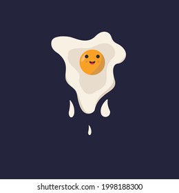 happy smiling egg fried character. suitable for any business related to egg, fried, fast food restaurants, Korean food, Japanese, chinese food or any other business