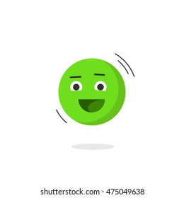 Happy smiling emotion icon vector isolated on white background, flat simple emoji face smile, fanny cheerful positive emoticon character