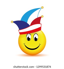 happy smiling face with carnival hat vector illustration EPS10