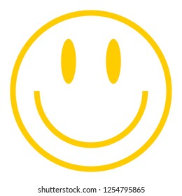 Happy smiling face emoticon icon in flat style. This design graphic element is saved as a vector illustration in the EPS file format