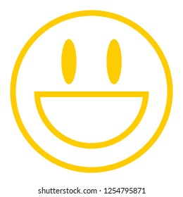 Happy smiling face emoticon icon in flat style. This design graphic element is saved as a vector illustration in the EPS file format