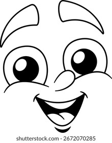 Happy smiling face emoticon vector illustration