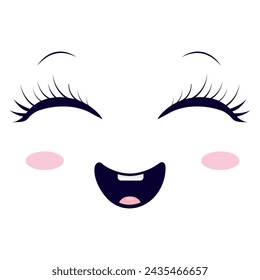 Happy smiling face isolated on white background Vector illustration