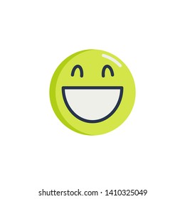 Happy Smiling Face With Open Mouth emoticon flat icon, vector sign, colorful pictogram isolated on white. Symbol, logo illustration. Flat style design