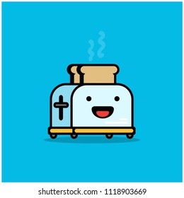 Happy Smiling Face Toaster Vector Illustration