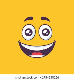 Happy smiling face vector cartoon  illustration