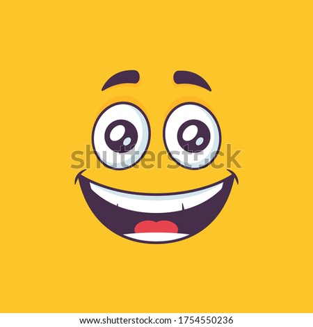 Happy smiling face vector cartoon  illustration