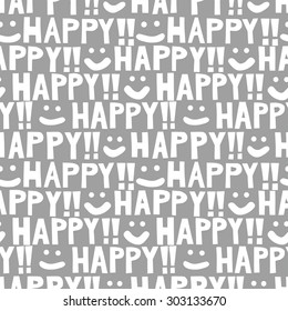 Happy & smiling faces background. Seamless pattern.Vector.